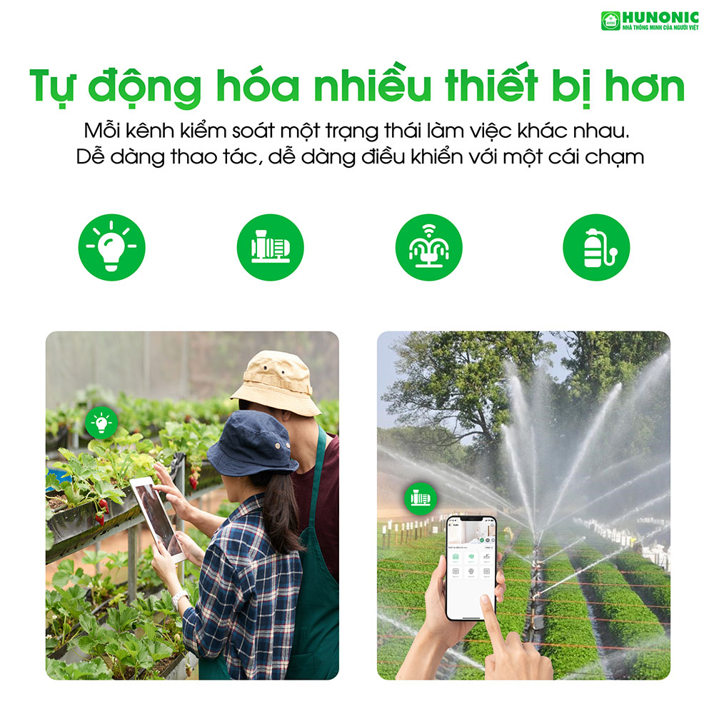 Công tắc thông minh Hunonic Lahu 2 kênh điều khiển từ xa
